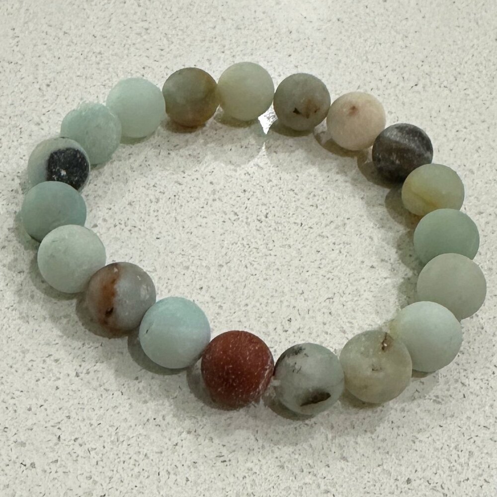 Natural Gemstone Beaded Stretch Bracelet 6.5"